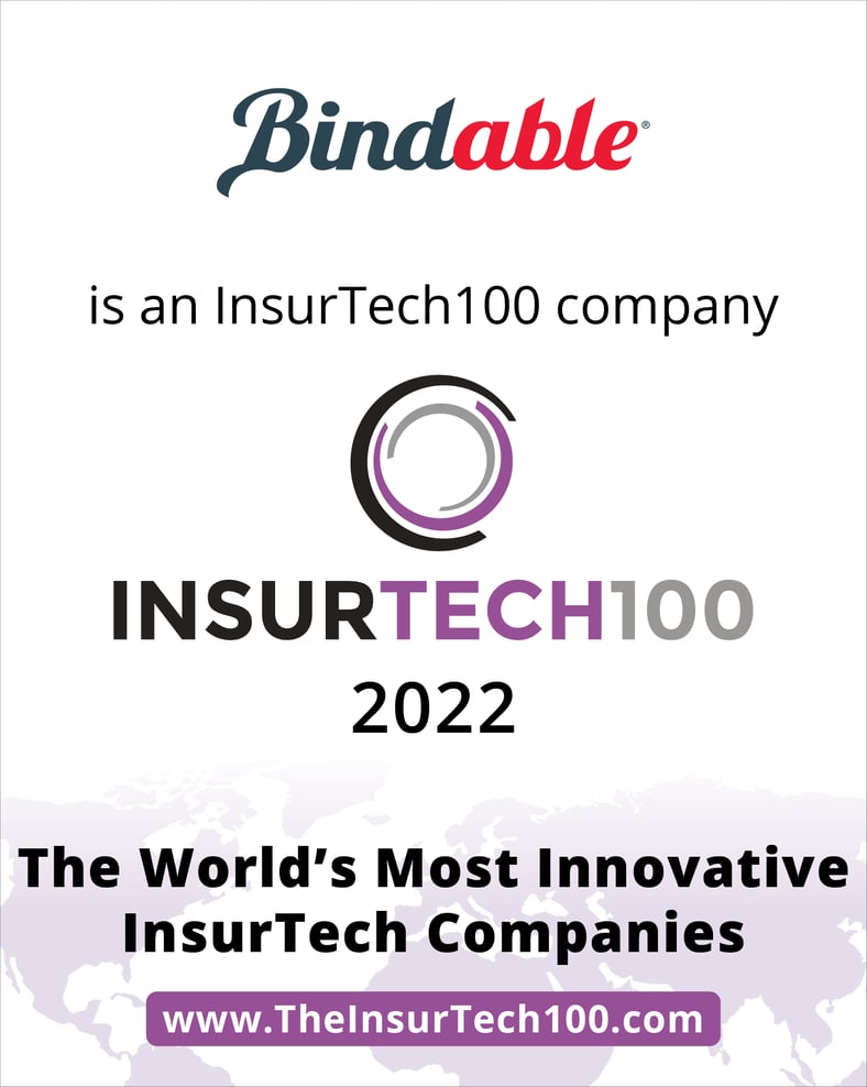 Bindable included in InsurTech100 list of most innovative companies